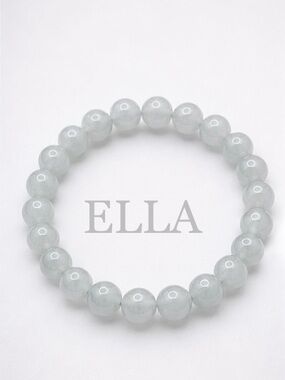 Smoky Gray Glass Beaded Stretch Bracelet | Milky Glass | Stack
